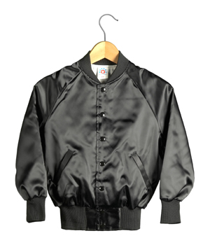 Satin Baseball Jacket (Black) Sunstarr Apparel